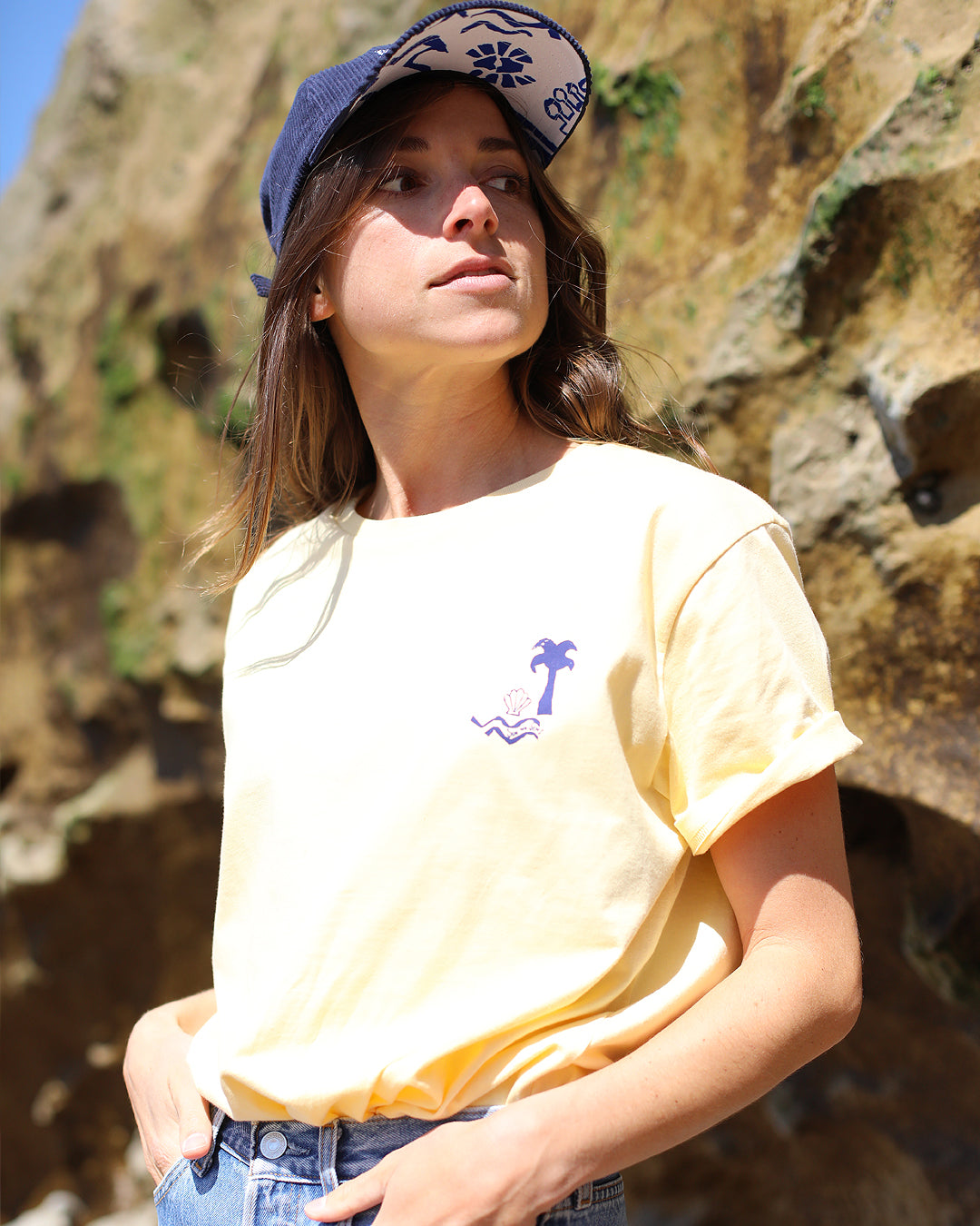 6 panel velours Sea Life | deep blue
