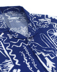 Vegetable silk blouse Paint Wall | Blue