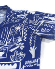 Vegetable silk blouse Paint Wall | Blue