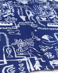 Vegetable silk blouse Paint Wall | Blue