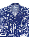 Vegetable silk blouse Paint Wall | Blue