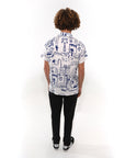 Paint Wall Plant Silk Blouse | White