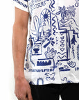 Paint Wall Plant Silk Blouse | White