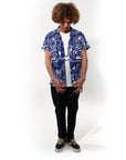 Vegetable silk blouse Paint Wall | Blue