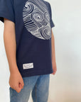 T-shirt wave lines junior | Navy