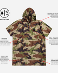 Poncho Surf unisexe léger quick dry Camo