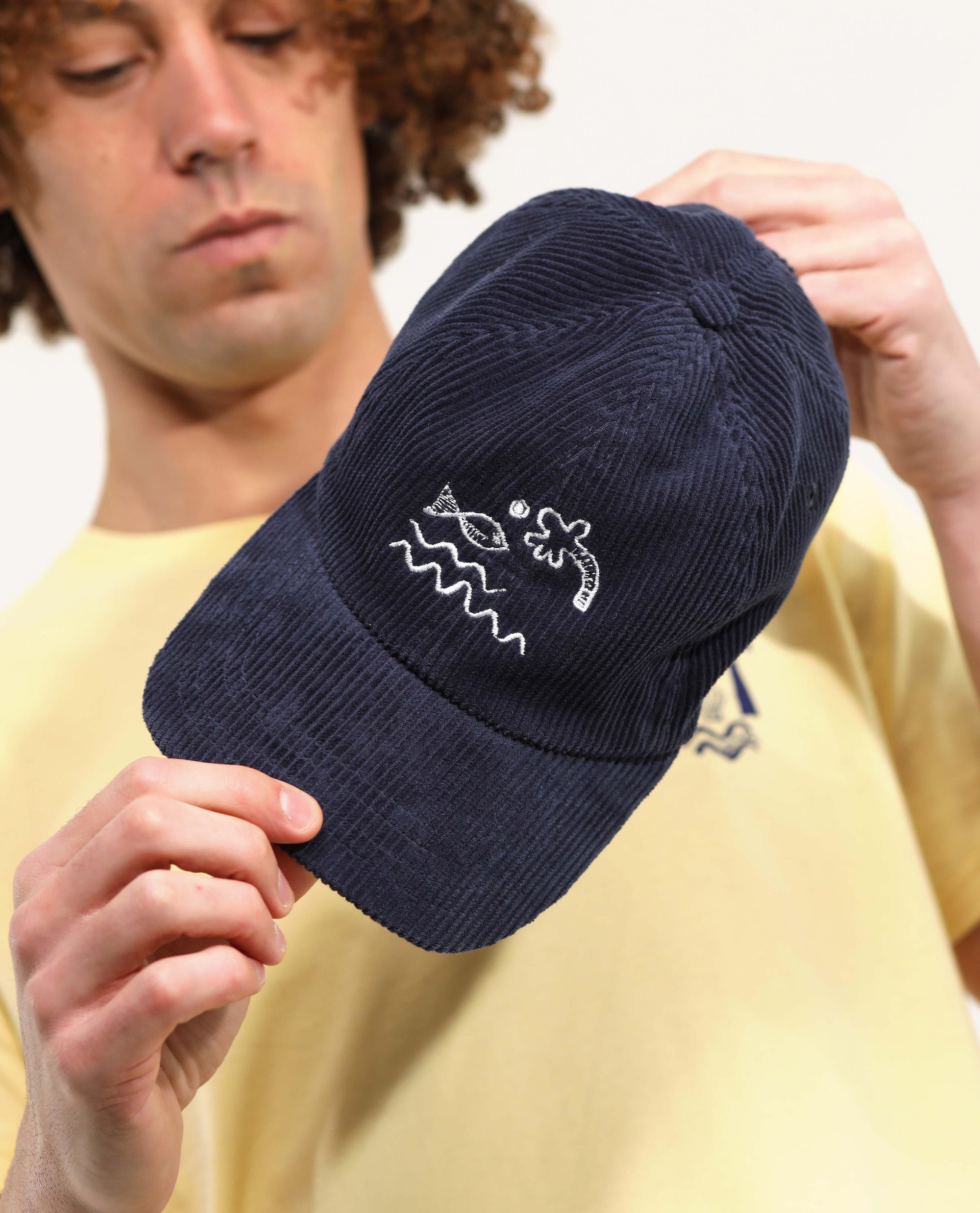6 panel velours Sea Life | deep blue