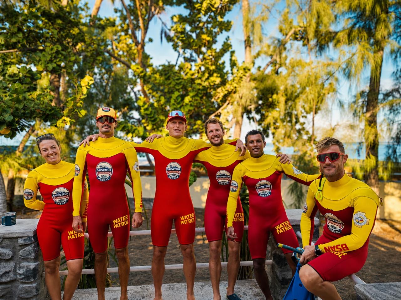 combinaisons custom pour les sauveteurs de l'île de La Reunion